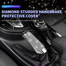 Hand Brake Handle Cover, Car Hand Brake Protector, Made Of High-Quality ABS Plastic, Full Rhinestone Hand Brake Protective Cover Decoration, Durable, Suitable For Car And SUV Interior Accessories - A - View 3