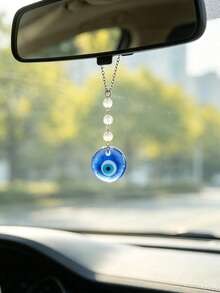 1pc Evil Eye Car Rearview Mirror Hanging Decoration, Car Interior Decor Accessory - A - View 7