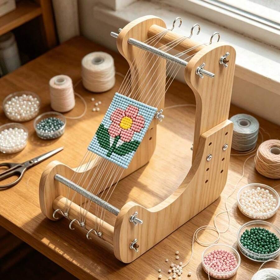 1pc Beaded Weaving Loom, Multi-Functional Beaded Weaving Tool, Suitable For Bracelet And Jewelry Creation, Easy To Use, Perfect For Creating Patterns And Gifts, DIY Jewelry Making Tool, Suitable For Bracelets, Necklaces And Belts - Multicolor - View 1
