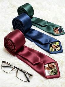 Personalized Photo Tie Patch, Customized Commemorative Tie Sticker, Wedding Tie Decoration, Gift For Dad, Grandpa, Groom's Father, Valentine's Day - Multicolor - View 6