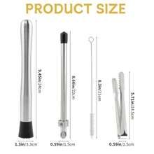 Straw Puncher And Muddler For Lemonade Plastic Lids Cups, Stainless Steel Muddler Straw Hole Puncher For Drink, Fresh Squeezed Lemonade Stand Supplies COLOR:1set - View 4