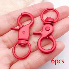 6pcs Multicolor Matte Painted Swivel Lobster Clasps Candy Color Spring Snap Hooks Ring For DIY Keychain Bag Pendant Jewelry Making Supplies - Multicolor - View 19