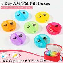 1pc Travel Pill Box, 14 Compartments Weekly Medication Organizer, First Aid Kit, Suitable For Home/Short Trips - View 4