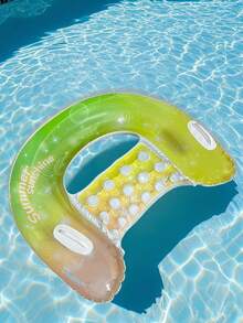 1pc Inflatable Water Sofa, Solid Color Minimalist Style, With Cup Holder, Handle Design, PVC Material, Suitable For Water, Swimming Pool, Beach Theme Party, Water Floating Seat, Inflatable Float, Air Pump Required - Multicolor - View 13