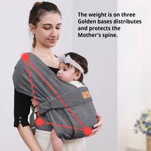 VRBABIES Toddler Carrier With Adjustable Shoulder Strap, Baby Carrier,Canguro Para Cargar Bebe,Baby Carrier Newborn To Toddler - 深灰色 - 查看 6