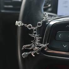 1件合金銀色汽車方向盤吊飾裝飾，汽車內飾裝飾配件 - A - 查看 5