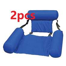 1pc Inflatable Swimming Pool Floating Chair, Vibrant Color, Durable Polyester Hammock-Style Lounge Chair With Armrests And Headrest, For Relaxation At Beach, Lake Or Swimming Pool - A - View 18