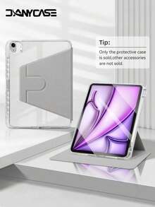 防震純色 DANYCASE 360° 旋轉透明壓克力保護殼，相容於 IPad A16 2025、Air 11/13、M2/M3 2024/2025、Pro 11/13、M4 2024、Air 5/Air 4 10.9 吋 2022、第 9 代、第 8 代、第 7 代 10.2 吋、第 5 代、第 6 代 9.7 吋、第 10 代 10.9 吋 2021、Pro 11/12.9 吋、Mini 6 辦公專業禮品 - 灰色 - 查看 2