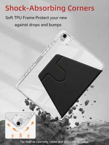 DANYCASE 360°旋转透明亚克力保护壳，兼容iPad A16（2025款）、Air 11/13英寸、M2/M3（2024/2025款）、Pro 11/13英寸、M4（2024款）、Air 5/Air 4（10.9英寸，2022款）、第九代、第八代、第七代（10.2英寸）、第五代、第六代（9.7英寸）、第十代（10.9英寸，2021款）、Pro 11/12.9英寸、Mini 6。 - 黑色 - 查看 6
