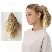 Claw Clip On Ponytail For Women Curly Wave Ponytail Hair Extension For Synthetic Short Curly Hair Pieces - Multicolor - View 14