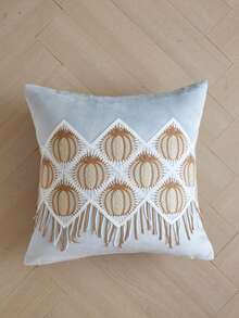 LCUHPCL 1pc Autumn/Winter Thanksgiving French Style Gentle Blue Pumpkin Embroidered Tassel Pillowcase, Home Decor For Living Room, Bedroom, Party, Sofa And Various Environments - Baby Blue - View 11