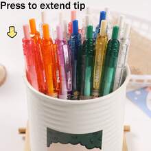 5pcs Random Cute Soda Drink Theme Retractable Ballpoint Pens, 0.5mm Black Ink, Colorful Beverage Pattern Student Stationery, Essential School Supplies For Students - Sets - View 2
