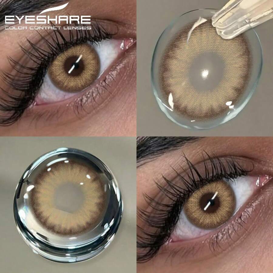 Eyeshare 1對彩色隱形眼鏡 棕色 派對日常妝容用 年拋