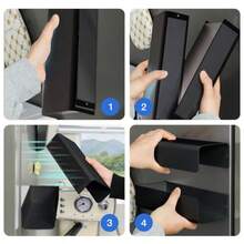 4.33 Inch Wide Magnetic Paper Towel Holder For Fridge, Magnetic Dryer Sheet Holder, Glove Box Holder For Kitchen, Black - Black - View 3