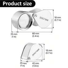 10-30X Pocket Loupe Magnifier Jewelry Magnifying Glass Foldable Diamond Lupa Triplet Jewelers Eye Glass Tool Reading Magnifier - Magnifier - View 10