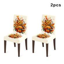 1/2/4/6/20 piezas Fundas para sillas de comedor, nueva llegada estética vintage con patrón de calabaza de otoño, flor y hoja de arce, fundas de decoración y protección para sillas de comedor, herramienta de renovación de sillas de comedor antiguas, adecuadas para decoración de escena de Acción de Gracias y festival de otoño en el hogar, restaurante, fundas de decoración y protección para sillas de habitación, fundas para sillas de comedor desmontables y lavables, regalo de vacaciones, regalo para el hogar - Multicolor - Ver 8