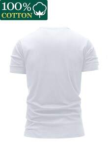 T-Shirt mit modernem Würfel-Muster-Design, lässiger Rundhalsausschnitt, aus weichem und hautfreundlichem Stoff. - Weiss - Übersicht 2