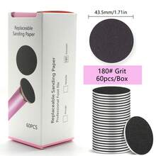 60Pcs Replacement Sandpaper Discs For Electric Foot File, Replaceable Disposable Sandpaper, Callus Remover Tool, Suitable For Men And Women With Dead Cracked Hard Skin - Black - View 10