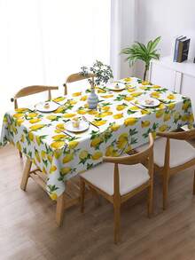 1pc,Watercolor Lemon Fresh Summer Botanical Tablecloth,Rectangular Tablecloth,Suitable For Picnic Or Party Decoration Tablecloth,Restaurant Decoration,Kitchen Decoration Tablecloth,Birthday Party And Home Decor - Multicolor - View 6