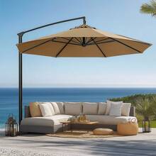 Replacement Canopy For Roman Umbrellas, Beach Umbrellas, And Patio Umbrellas, One Piece (Frame Not Included). Please Refer To The Image For Size Before Purchasing. - Khaki - View 3