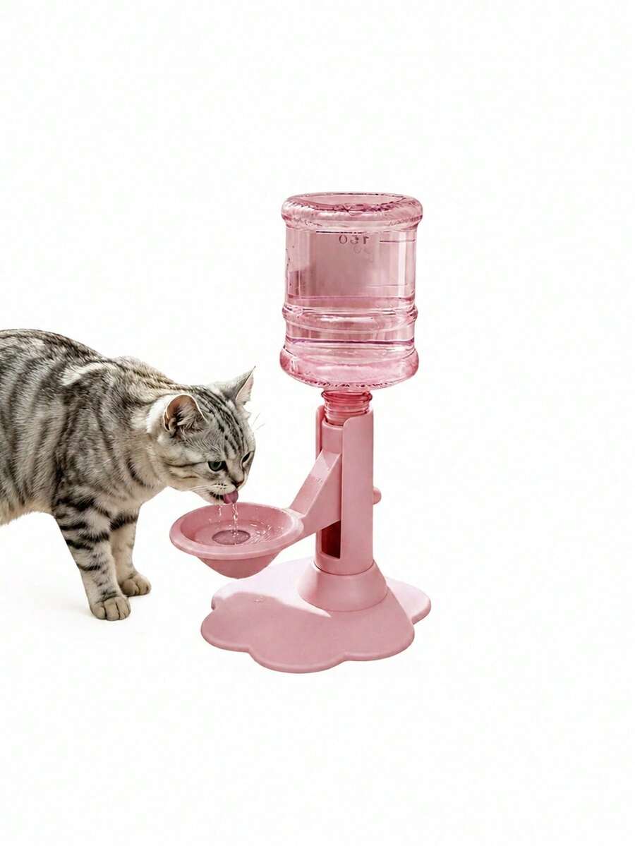 Cat Water Fountain Stand - Anti-Spill Pet Water Bowl Adjustable Height Stand, Automatic Refill, Detachable And Easy To Clean, Indoor/Outdoor Use (Base + Water Bottle) - 650ml - View 1