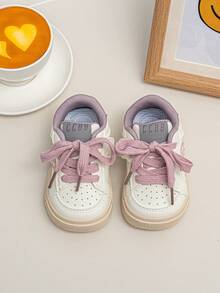 1 Pair New Breathable Casual Shoes For Kids, Lightweight Comfortable Versatile Anti-Slip Sports Shoes - Purple - View 3