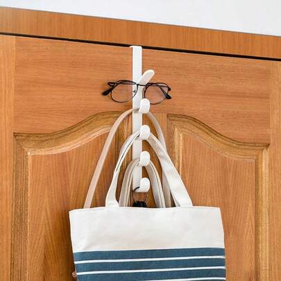 1/3pcs Multi-Layer Door Hook, Plastic Hanger - Easy To Install, Space-Saving Hanger For Clothes, Bags And Towels - Stylish Home Organization Solution For Bedroom And Other Places