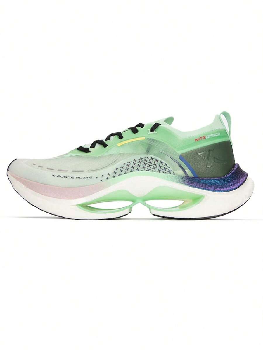 XTEP Shock-Absorbing Spin Pro New Cushioning Support Lightweight Breathable Grip Wear-Resistant Men's Running Shoes - Green/Light Beige - View 1