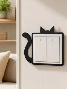3D Printed Cat Early Shift Switch Frame Cover, Outlet Concealment Protection Frame, Switch Decoration, Modern Minimalist Home Decor, Suitable For Bathroom, Toilet, Outdoor - Multicolor - View 3