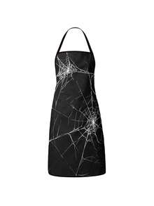 4Pcs/1pcDay Of The Dead Print Apron, Sugar Skull Skeleton Pattern Kitchen Apron For Cooking Baking Halloween PartySkeleton Apron For Halloween, White Human Skeleton Bones Print Black Kitchen Apron - Multicolor - View 9
