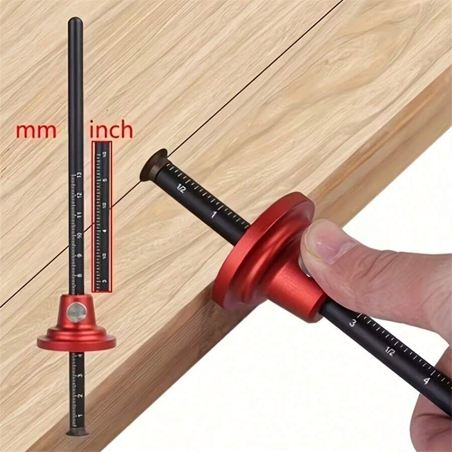 Wheel-Shaped Marking Gauge, 0.2mm Micro-Adjustable Woodworking Wheel Marking Tool Set, Hardened High-Speed Cutting Wheel, Lightweight Woodworking Marking Gauge, Woodworking Marking Tool - Aluminum Alloy Woodworking Marking Gauge - View 1