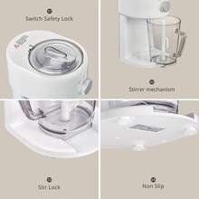 Yabano Shaved Ice Machine, Electric Ice Shaver And Snow Cone Machine With Large Capacity Storage, Portable Ice Crusher Ice Thickness Can Be Adjusted - 白色 - 查看 5