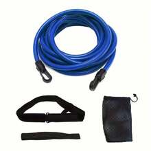 1pc Swimming Waist Belt, 4m Swimming Training Band, Swimming Elastic Rope, Swimming Resistance Band, Beginner Swimming Training Waist Belt, Rubber Material, Suitable For Strength And Explosive Training, Swimming Sports Accessories, Swimming Supplies - Multicolor - View 1