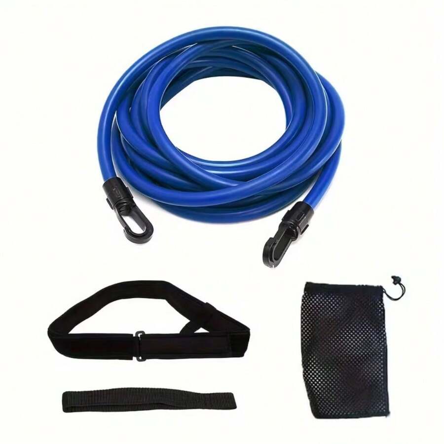 1pc Swimming Waist Belt, 4m Swimming Training Band, Swimming Elastic Rope, Swimming Resistance Band, Beginner Swimming Training Waist Belt, Rubber Material, Suitable For Strength And Explosive Training, Swimming Sports Accessories, Swimming Supplies - Multicolor - View 1