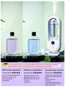 Aromatherapy Diffuser Humidifier With Colorful Night Light, 5-Level Adjustment, Digital Display, USB Rechargeable, Essential Oil Set, For Home And Office - D8 - View 6