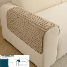 1pc Geometric Embossed Plush Sofa Cover, Non-Slip & Washable Sofa Protector, Suitable For Pet Homes, Neutral Wabi-Sabi Style, Applicable For Living Room, Bedroom, Dining Room, All Seasons, Multiple Sizes & Colors Available - Mocha Brown - View 14