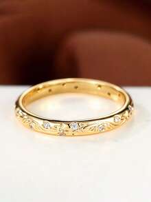 1pc Elegant Cubic Zirconia Ring For Women, Wedding Engagement Party Jewelry, Valentine's Day Gift - 1# - View 2