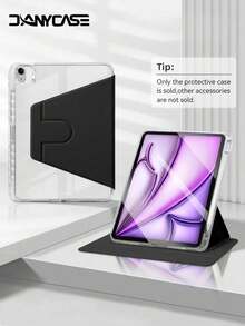 DANYCASE 360°旋转透明亚克力保护壳，兼容iPad A16（2025款）、Air 11/13英寸、M2/M3（2024/2025款）、Pro 11/13英寸、M4（2024款）、Air 5/Air 4（10.9英寸，2022款）、第九代、第八代、第七代（10.2英寸）、第五代、第六代（9.7英寸）、第十代（10.9英寸，2021款）、Pro 11/12.9英寸、Mini 6。 - 黑色 - 查看 2