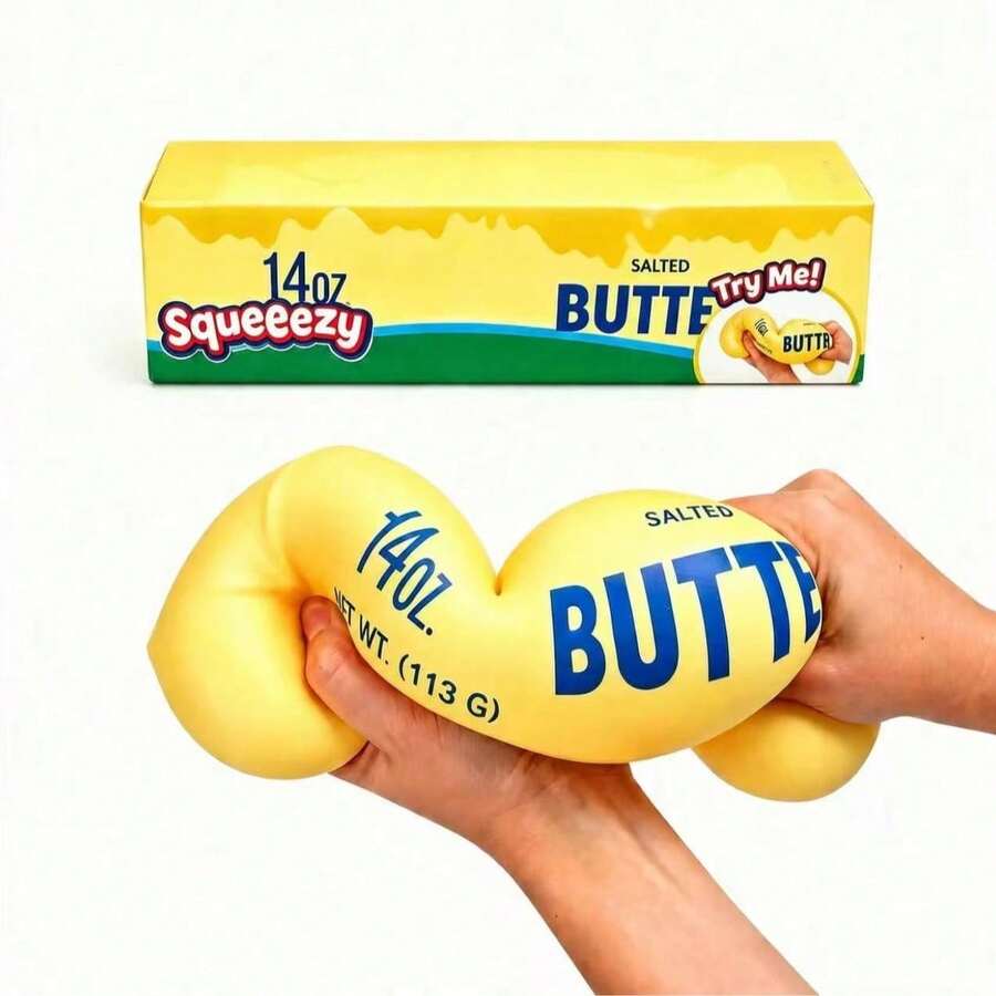 Slow Rebound Stress Relief Toy Butter Stick Squeeze Toy In Bag, Soft Butter Bar, Stress Relief For Adults And Students - Multicolor - View 1
