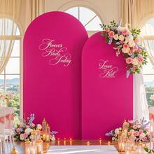 2pcs/Set Arch Shaped Spandex Fabric Backdrop, Suitable For Birthday Decor, Wedding Arch Decor, Party Decor, Arch Frame Decor (Fabric Backdrop Only, No Arch Frame), Perfect Arch Backdrop For Garden & Outdoor Wedding Ceremony, Birthday Party Decor (6.6FT+7.2FT/6FT+7.2FT) - Multicolor - View 34