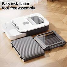 Foldable Drawer Type Cat Litter Box, Enclosed Hooded Cat Toilet With Front & Top Entry, Easy Clean Pull-Out Tray, Includes Litter Scoop, Large Space Anti-Splash Cat Potty For Indoor Cats - one-size - View 8