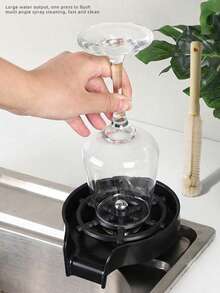 1/3pcs, One-Hand Operated High-Pressure Kitchen Cup Washer, Efficient Stain Removal Automatic Kitchen Cleaning Machine, Easy To Disassemble And Wash Glass Rinser - High-Pressure Spray, Automatic Rotation, Easy To Clean, No Stains, Suitable For Home Kitchen Sink Cup Cleaning, Bathroom Mouthwash Cup Cleaning, Baby Bottle Daily Cleaning. Automatic Rotation Cleaning Kitchen Utensils, Easy To Install Durable Universal Kitchen Accessory, One-Hand Press Compatible With Kitchen Sink Cup Washer, Simple Versatile Home Decor Cleaning Item, Shiny Clean Kitchen Decor Accessory, Compact Practical Bathroom Decor Rinser, Random Style. - Multiple Styles - View 9