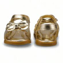 Sandália Infantil Laço Baby Pequito Metalizada Festa Dourada 95316 - Dourado - Visão 6
