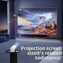 Small Projector With WLAN 6 And BT, 1080P, 270° Adjustable Auto Keystone, For Laptop, PC, Smartphone - 1080P High Resolution - White - View 7