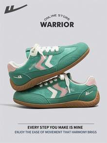 Warrior Women's Board ShoesSpring And SummerComfortable Modest Style Casual Yet Sleek Sneakers Applicable Throughout The Year Wear-Resisting All-Day Wear Training Sneakers Running Shoes - Green/Beige/Pink - View 8