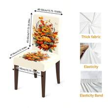 1/2/4/6/20 piezas Fundas para sillas de comedor, nueva llegada estética vintage con patrón de calabaza de otoño, flor y hoja de arce, fundas de decoración y protección para sillas de comedor, herramienta de renovación de sillas de comedor antiguas, adecuadas para decoración de escena de Acción de Gracias y festival de otoño en el hogar, restaurante, fundas de decoración y protección para sillas de habitación, fundas para sillas de comedor desmontables y lavables, regalo de vacaciones, regalo para el hogar - Multicolor - Ver 7