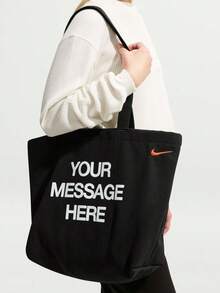 Nike Tas Jinjing Unisex NK HERITGE TOTE GFX YR MSG HRE IU4945-010 - Hitam dan Putih - View 5