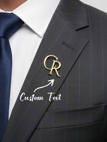 Personalized Initial Brooch, Customized Letter Brooch, Gold & Silver Name Brooch, Bridesmaid Gift, Wedding Party Jewelry - Multicolor - View 3