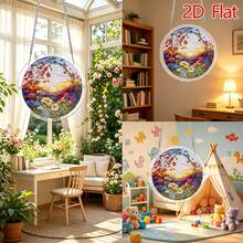 2D Puzzle Sun Catcher 83 Pieces, Sunset Flower Field Theme Sun Catcher Puzzle, Home Garden Decor, Suitable For Christmas, Thanksgiving, Halloween - A - View 7