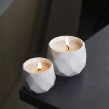 YANGMA 1pc Ceramic Minimalist Aromatherapy Candle Cup, Ceramic Aromatherapy Candle Container, Handmade Decorative Home Ornament, Suitable For Wedding And Birthday, Perfect Gift For Family, Romantic Home Decor - Minimalist Style - View 4